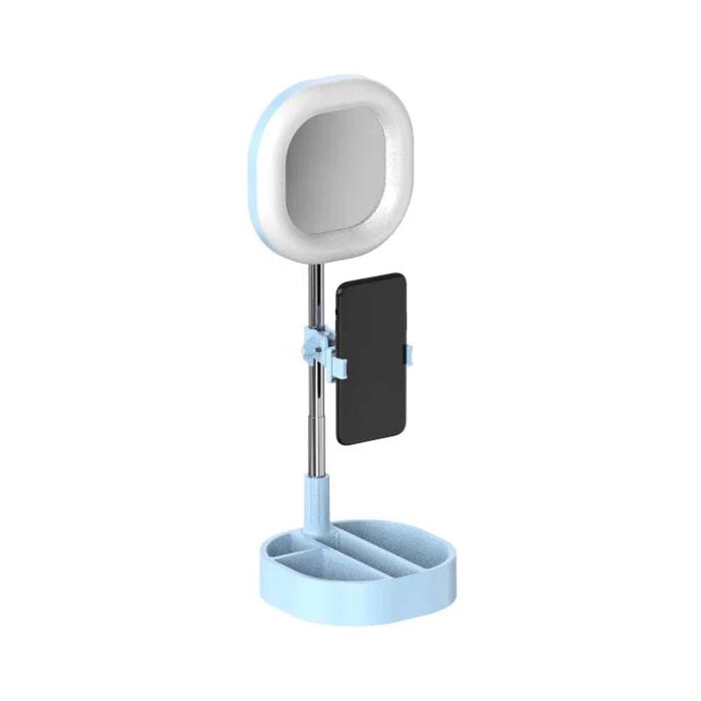 Selfie Ring Light with Mirror, Phone Holder & Stand