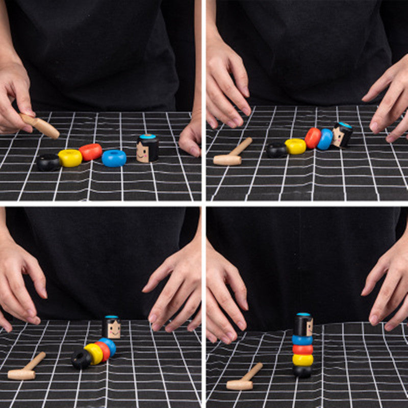 Wooden Tumbler Puzzle Toy for Screen-Free Skill Play
