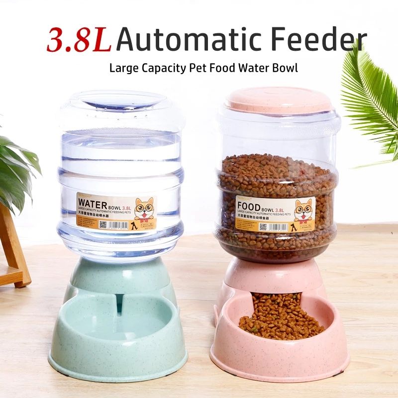 3.8L Automatic Pet Feeder and Water Bowl for Dogs & Cats