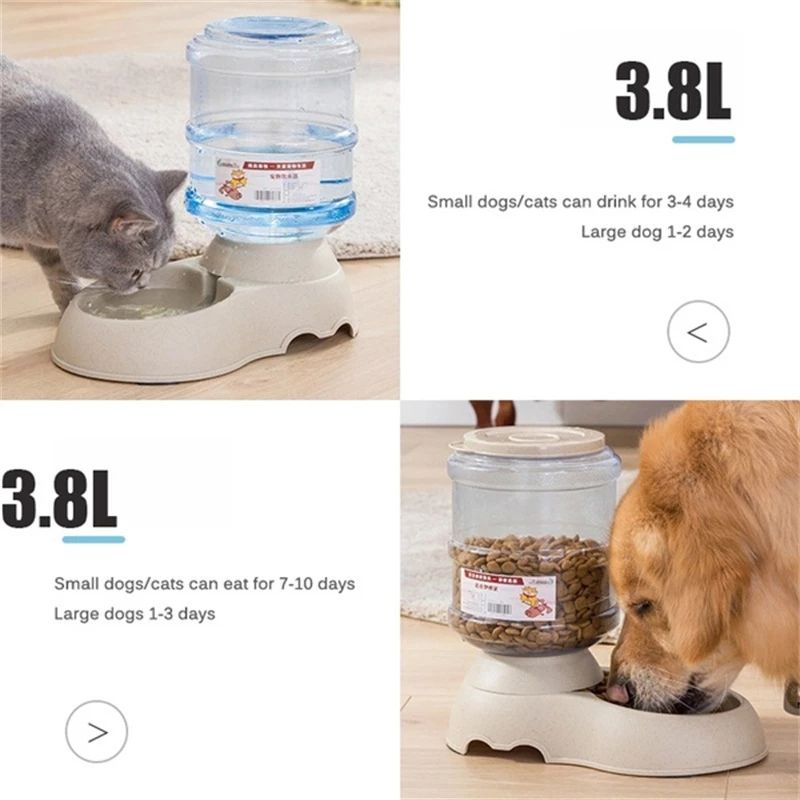 3.8L Automatic Pet Feeder and Water Bowl for Dogs & Cats