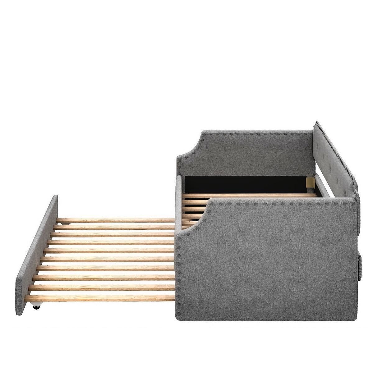 Upholstered Daybed with Trundle: Sofa by Day, Bed by Night