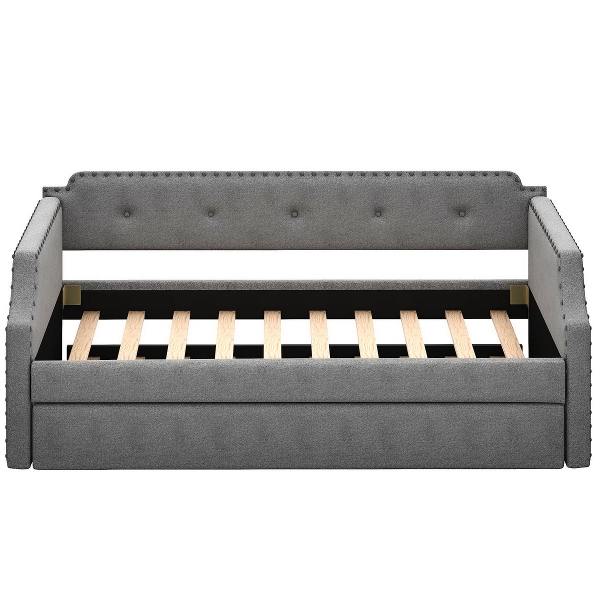 Upholstered Daybed with Trundle: Sofa by Day, Bed by Night