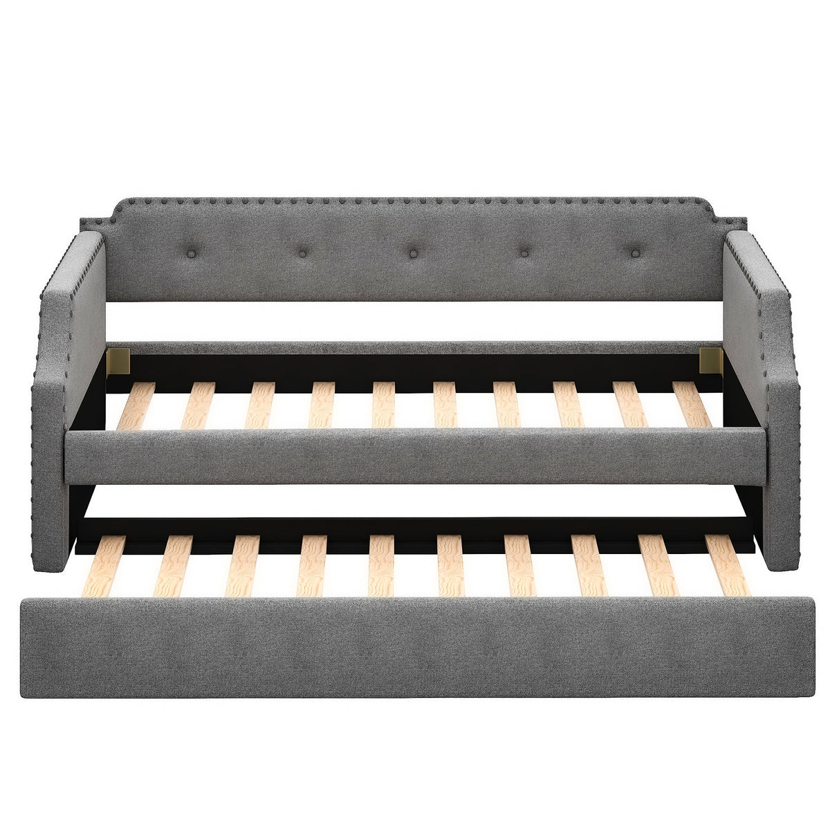 Upholstered Daybed with Trundle: Sofa by Day, Bed by Night
