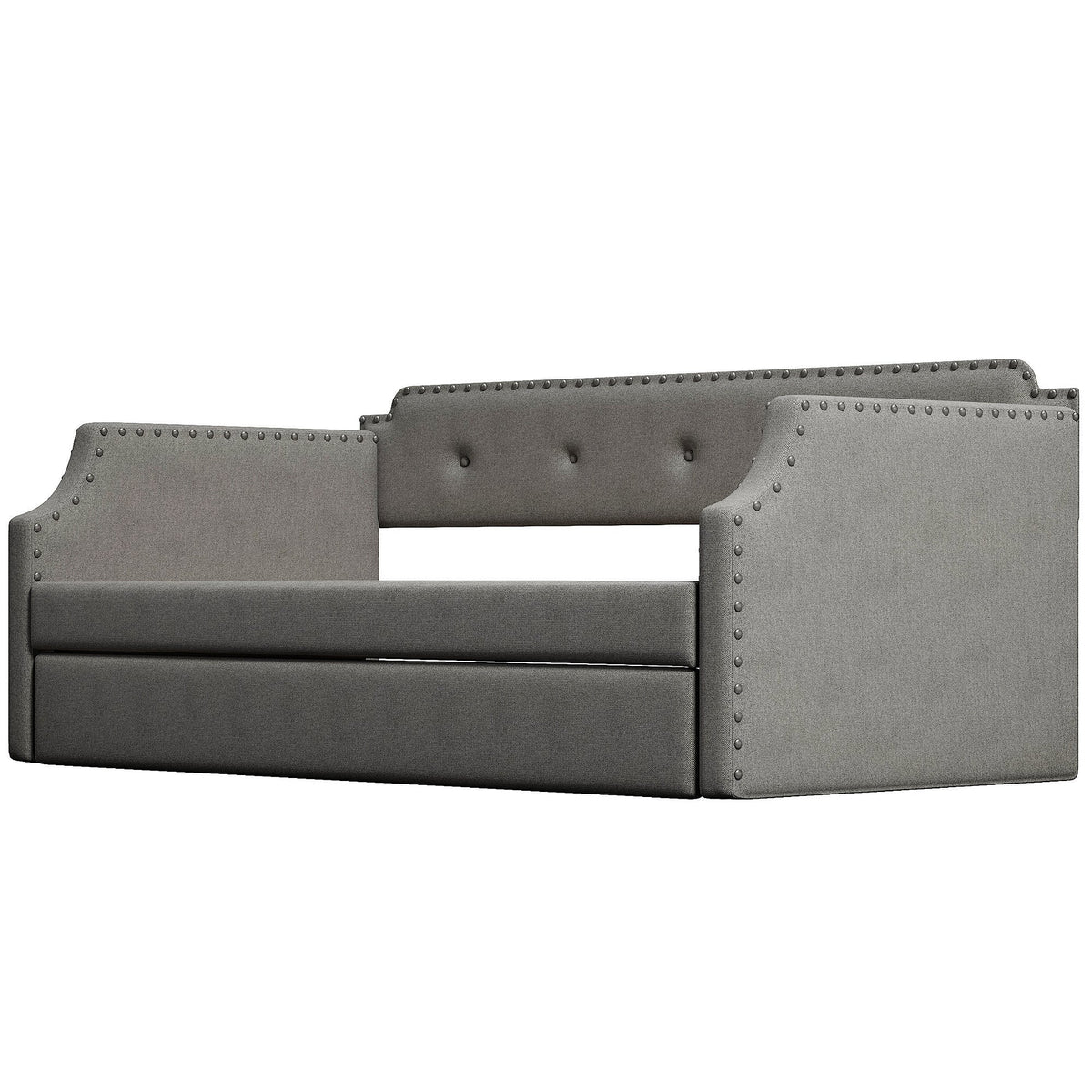 Upholstered Daybed with Trundle: Sofa by Day, Bed by Night