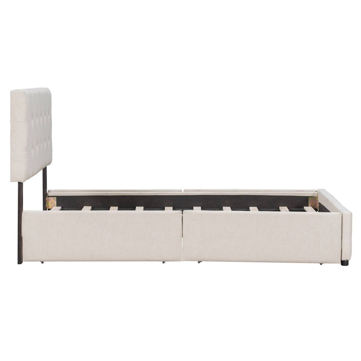 Queen Platform Bed with Storage Drawers, No Box Spring