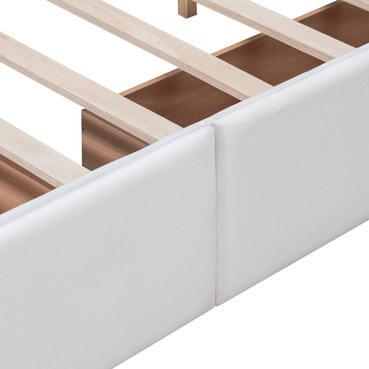 Queen Upholstered Platform Bed with 4 Storage Drawers