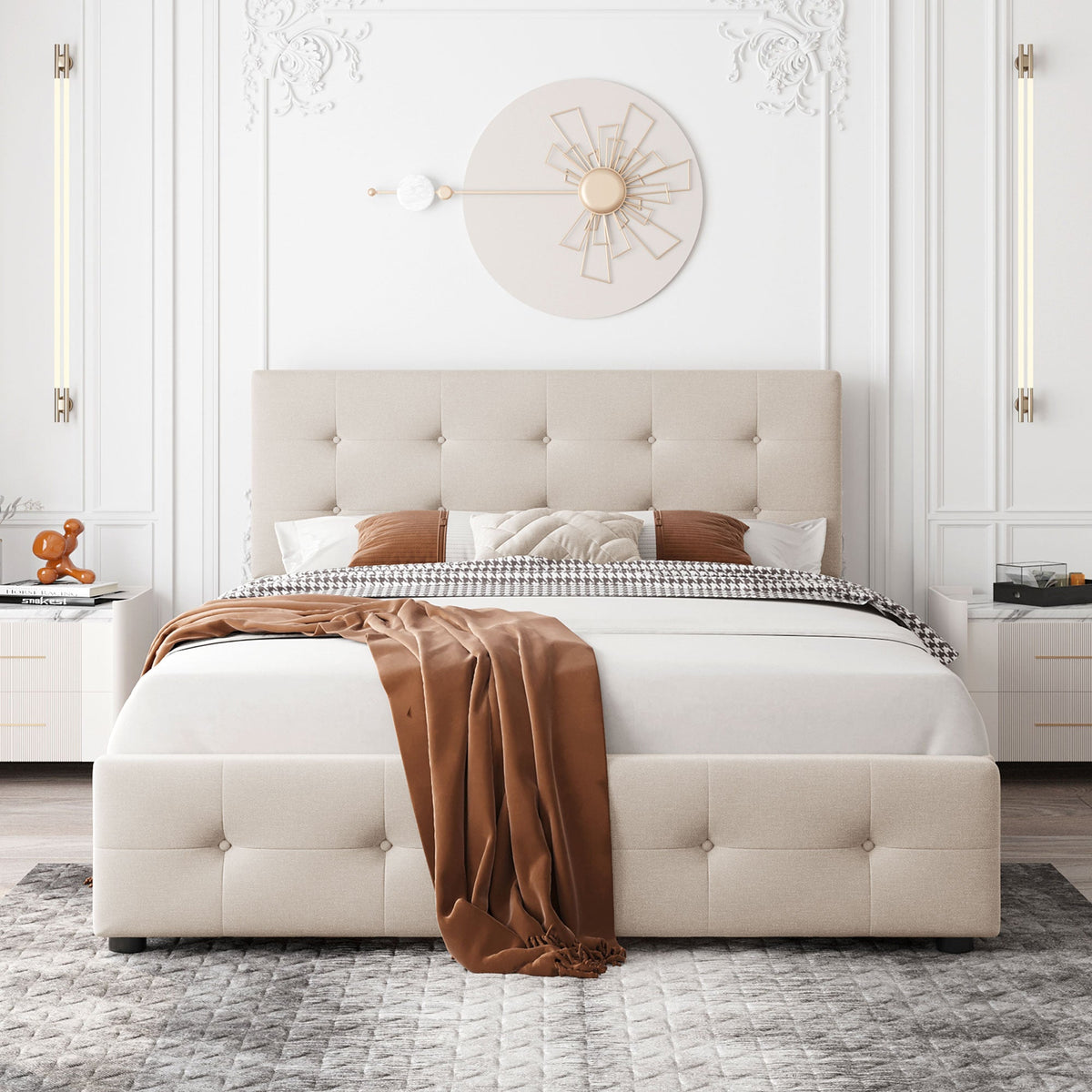 Queen Platform Bed with Storage Drawers, No Box Spring