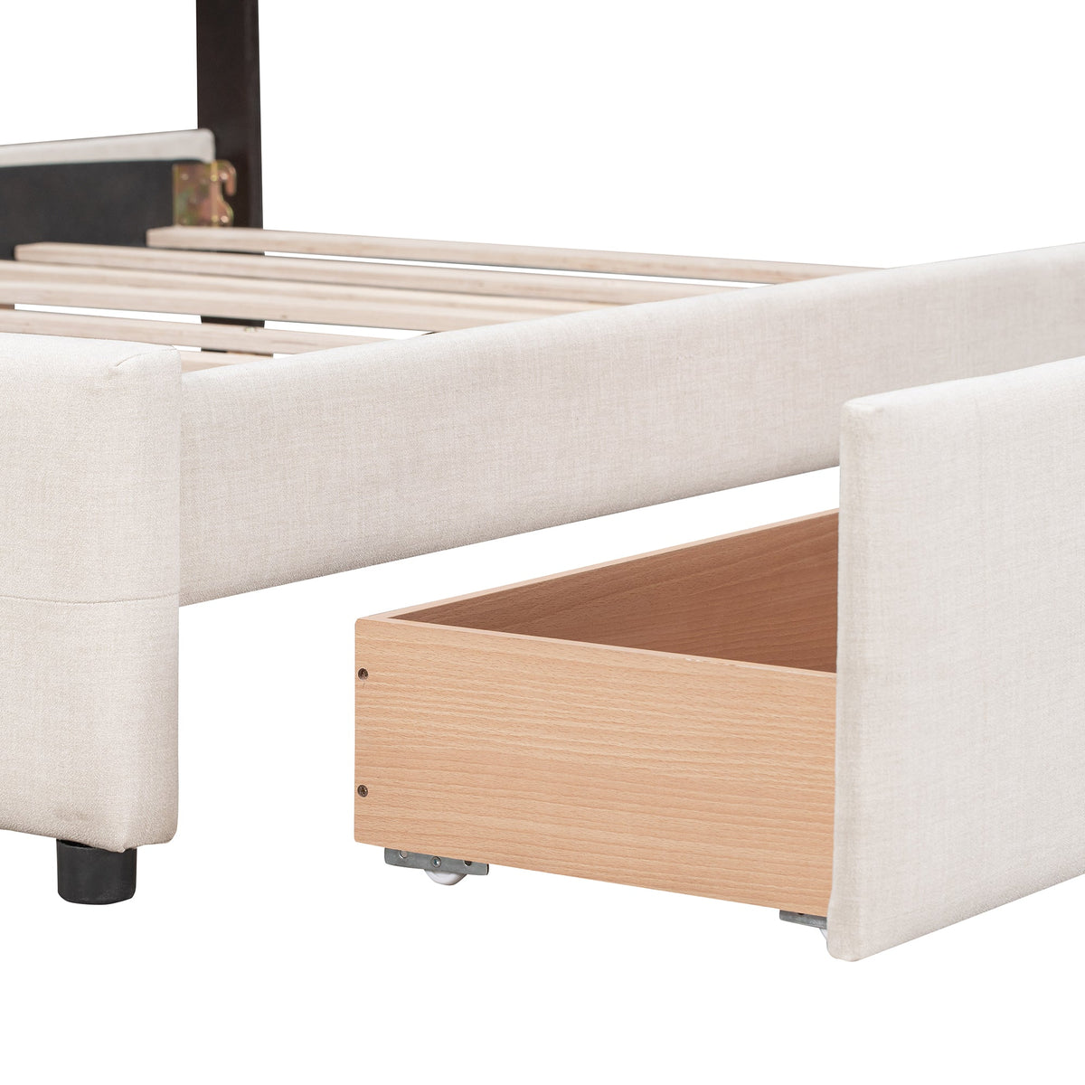 Queen Platform Bed with Storage Drawers, No Box Spring