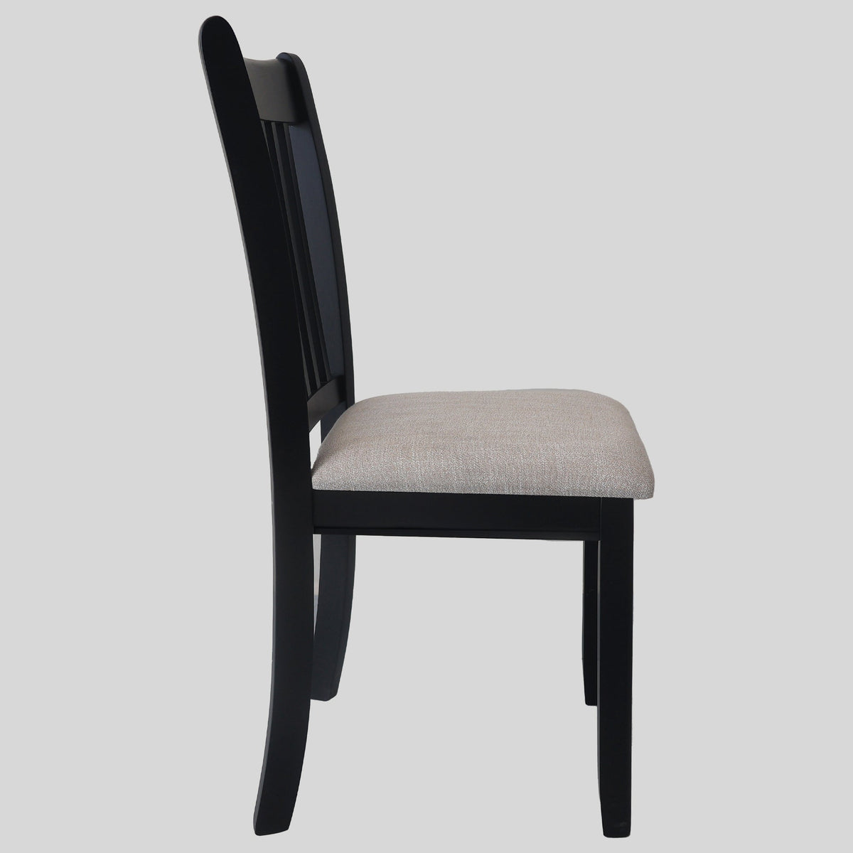 Black Farmhouse Dining Chairs Set of 2 with Cushioned Seat