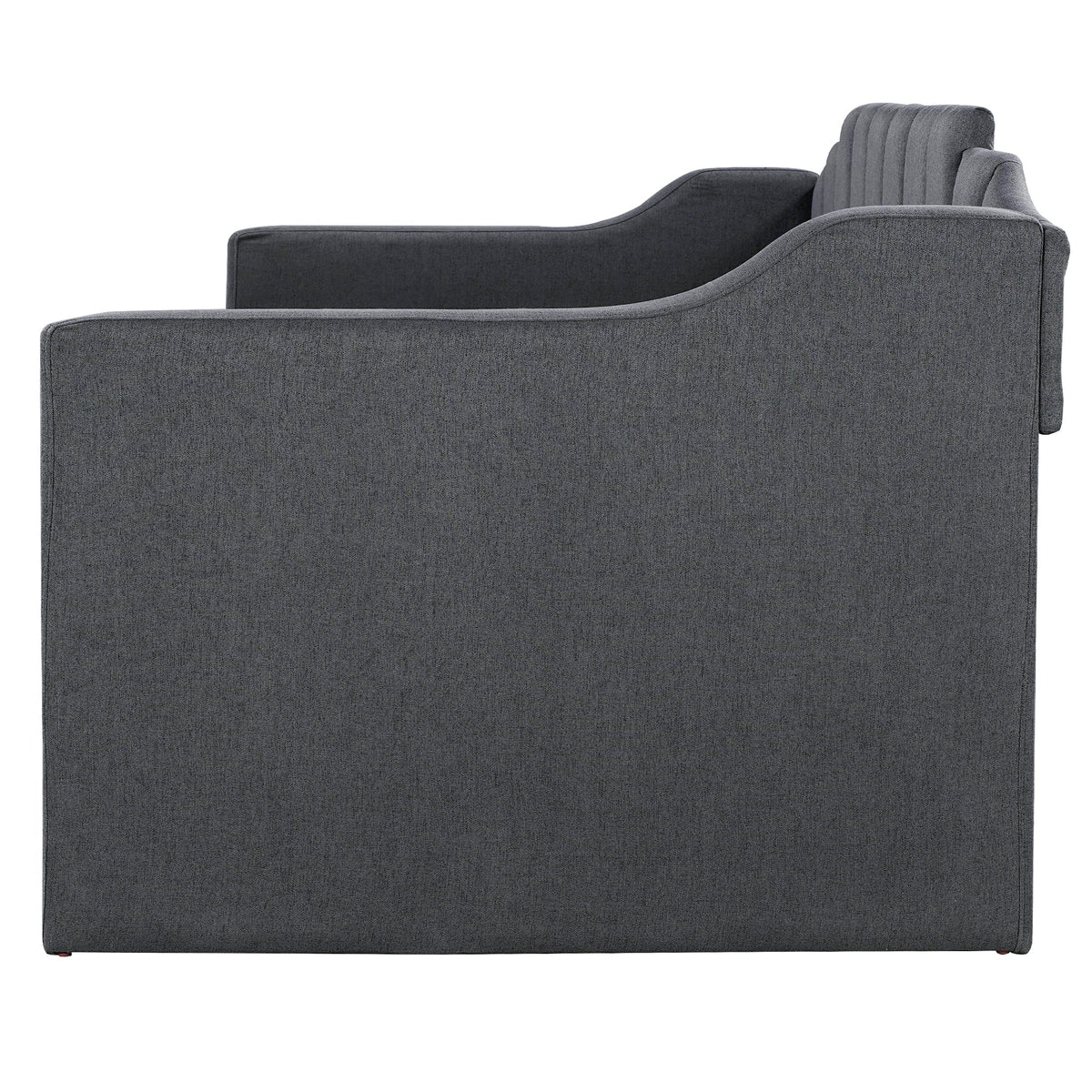 Twin Daybed with Trundle: Black Upholstered Sofa Bed