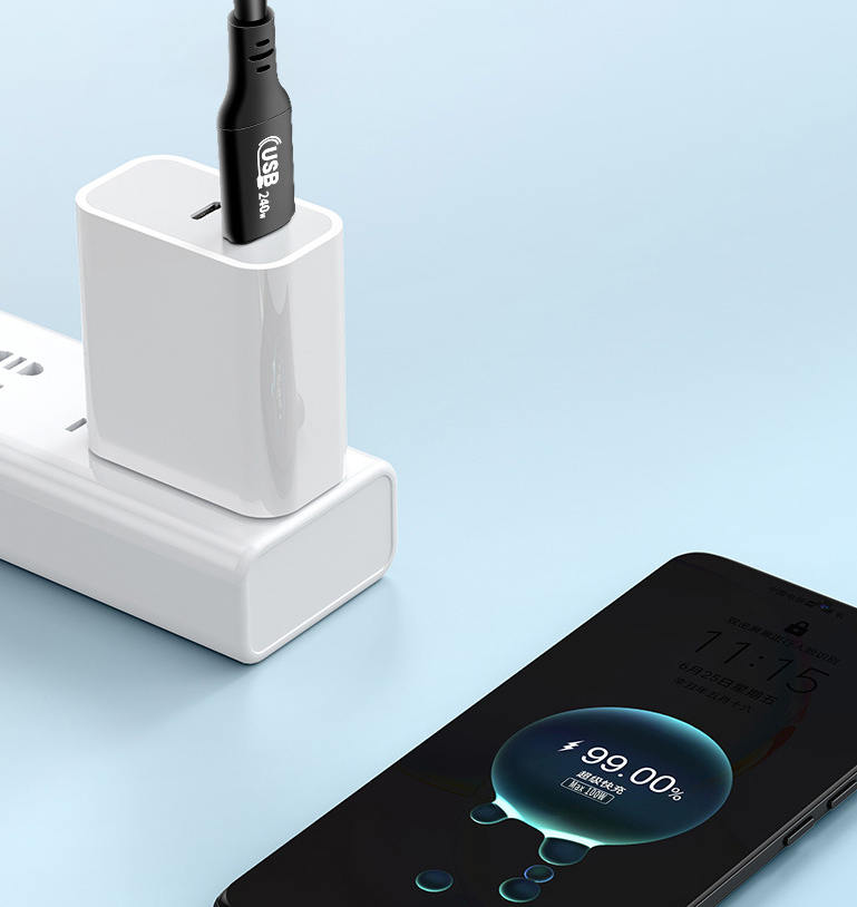 240W USB-C Charging Cable with Built-In Power Meter