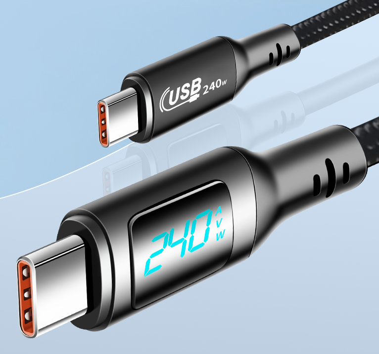 240W USB-C Charging Cable with Built-In Power Meter
