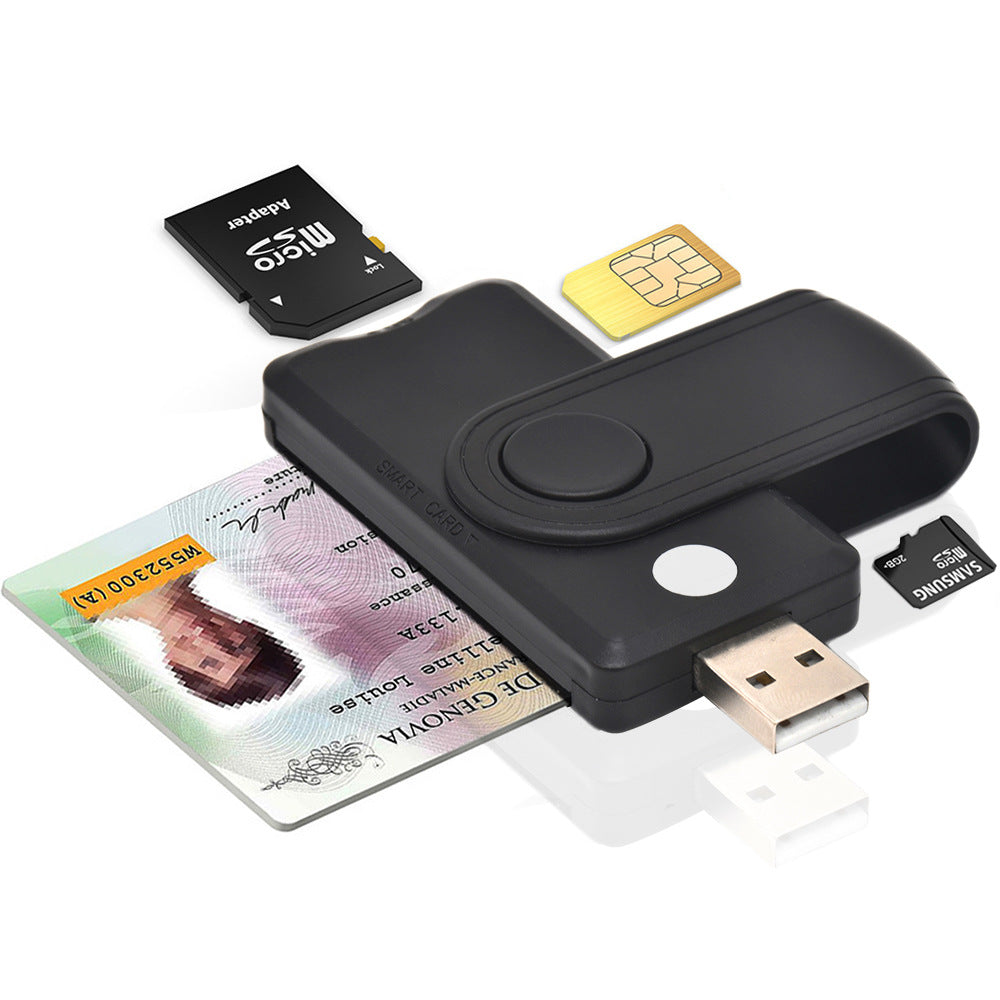 USB Smart Card Reader for ID, Bank, SIM and Micro SD