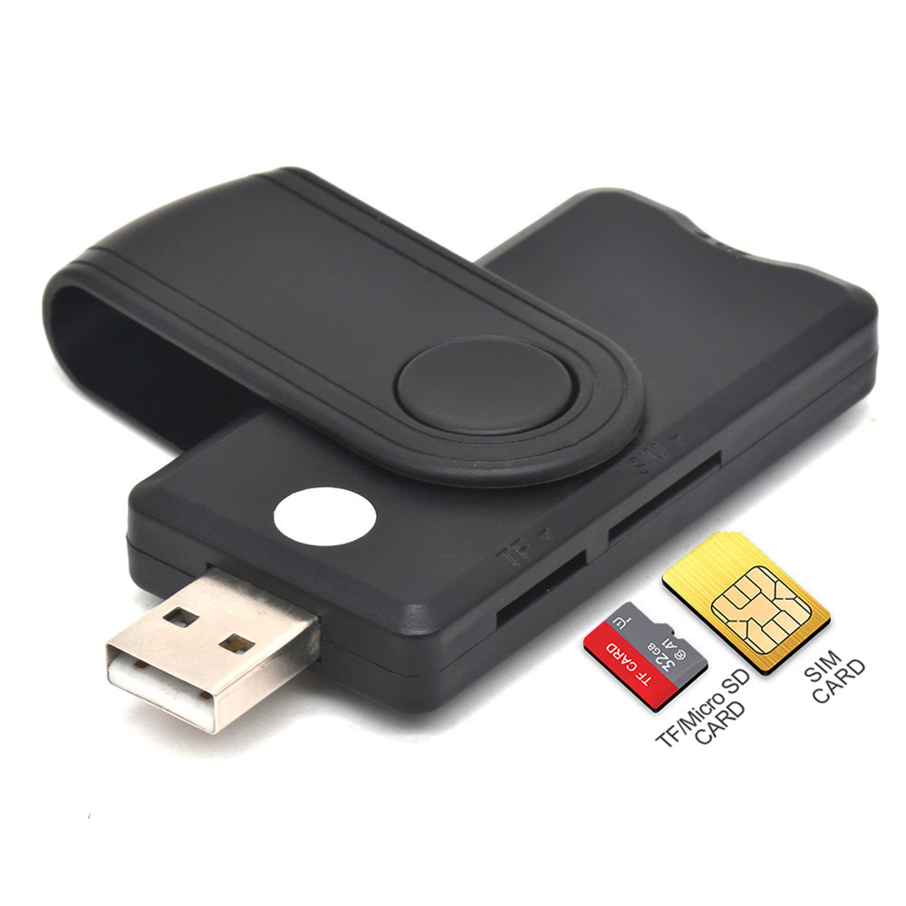 USB Smart Card Reader for ID, Bank, SIM and Micro SD