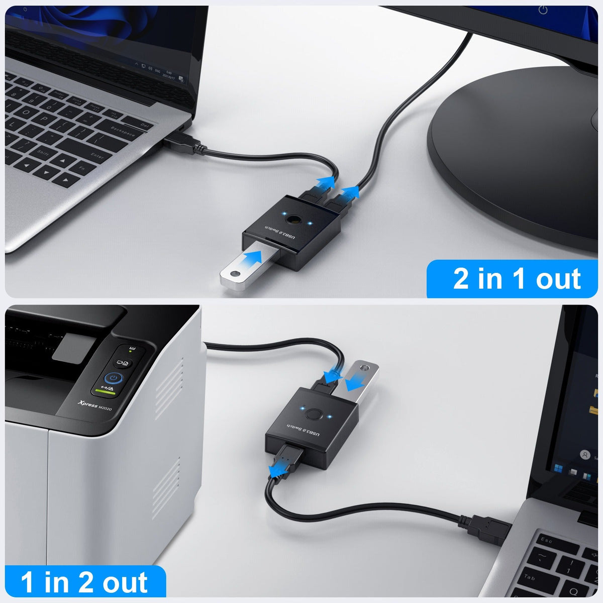 USB 3.0 Switch for Sharing Printer Between 2 Computers