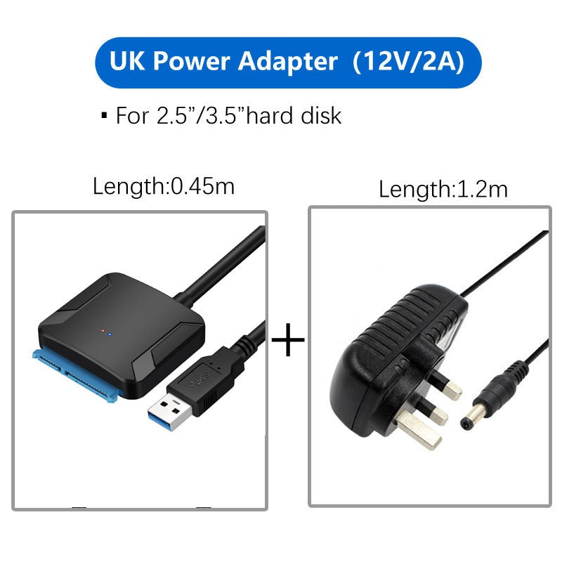 SATA to USB 3.0 Adapter Cable for 2.5 and 3.5 Drives