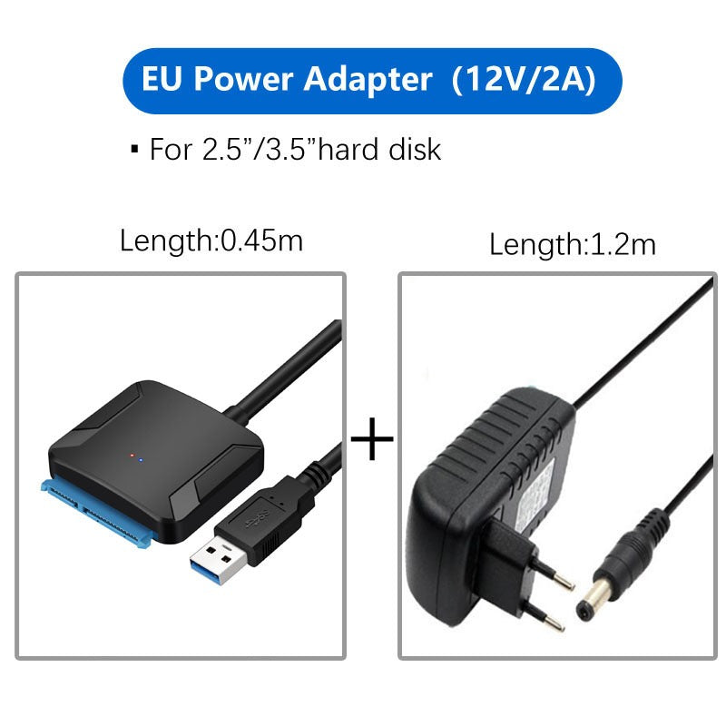 SATA to USB 3.0 Adapter Cable for 2.5 and 3.5 Drives