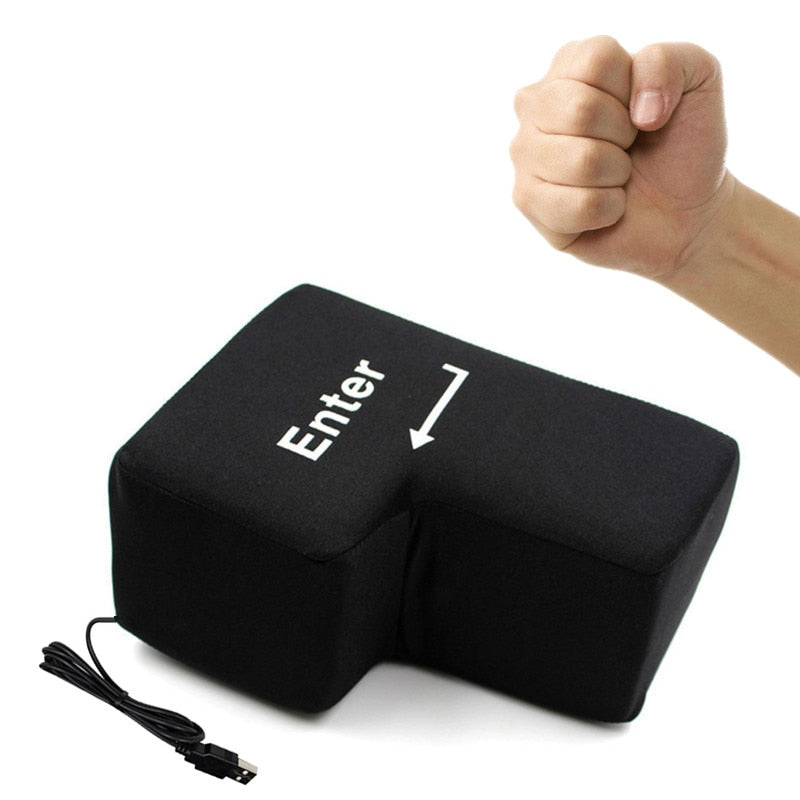 USB Enter Key Cushion for Desk Comfort & Stress Relief