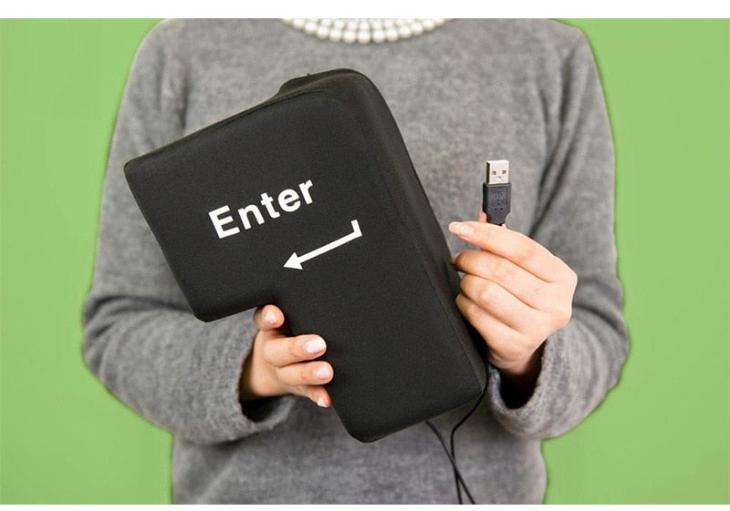 USB Enter Key Cushion for Desk Comfort & Stress Relief
