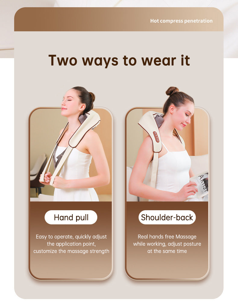 Heated Shiatsu Neck Shoulder Massager With USB-C Charge