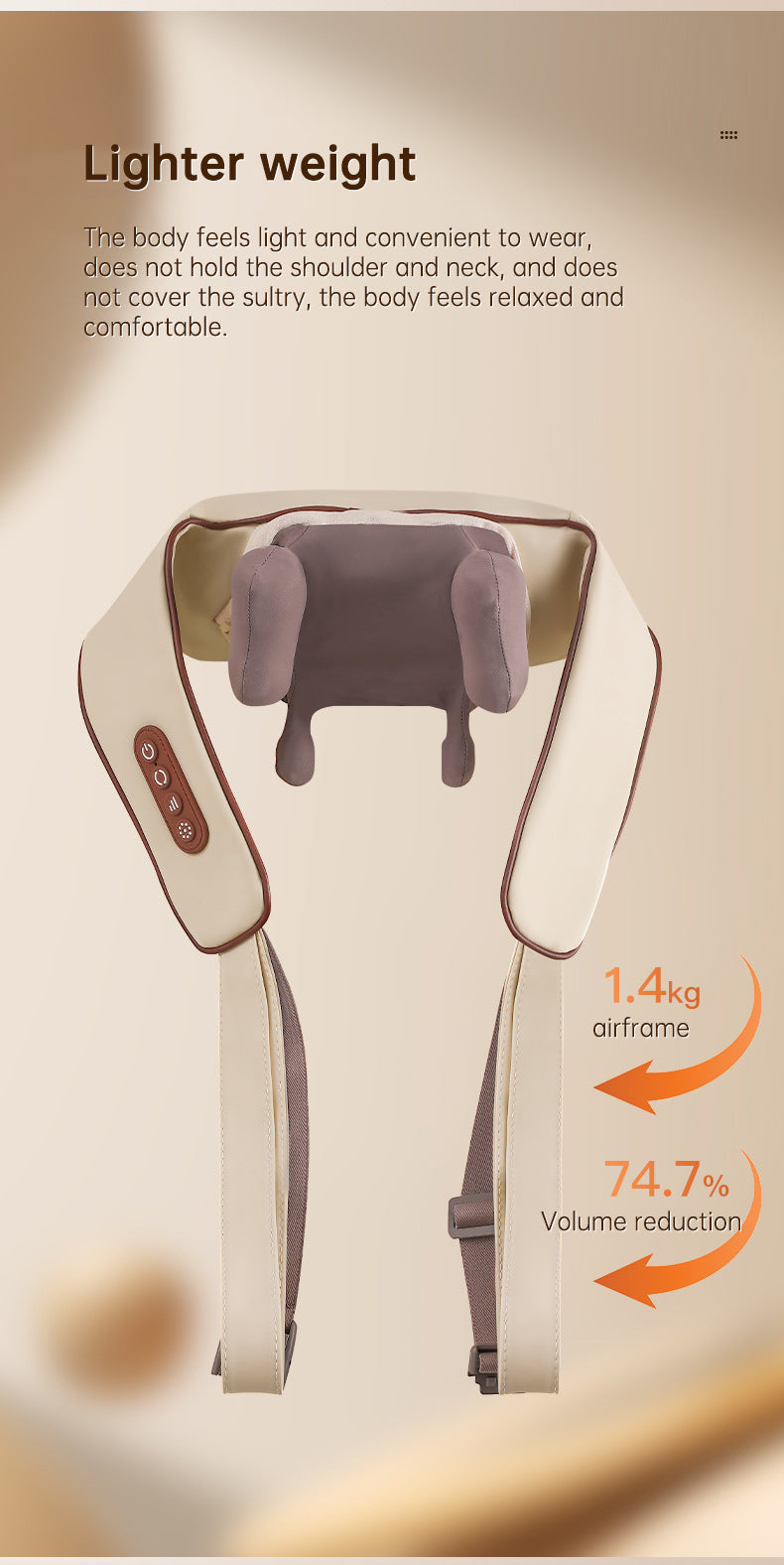 Heated Shiatsu Neck Shoulder Massager With USB-C Charge