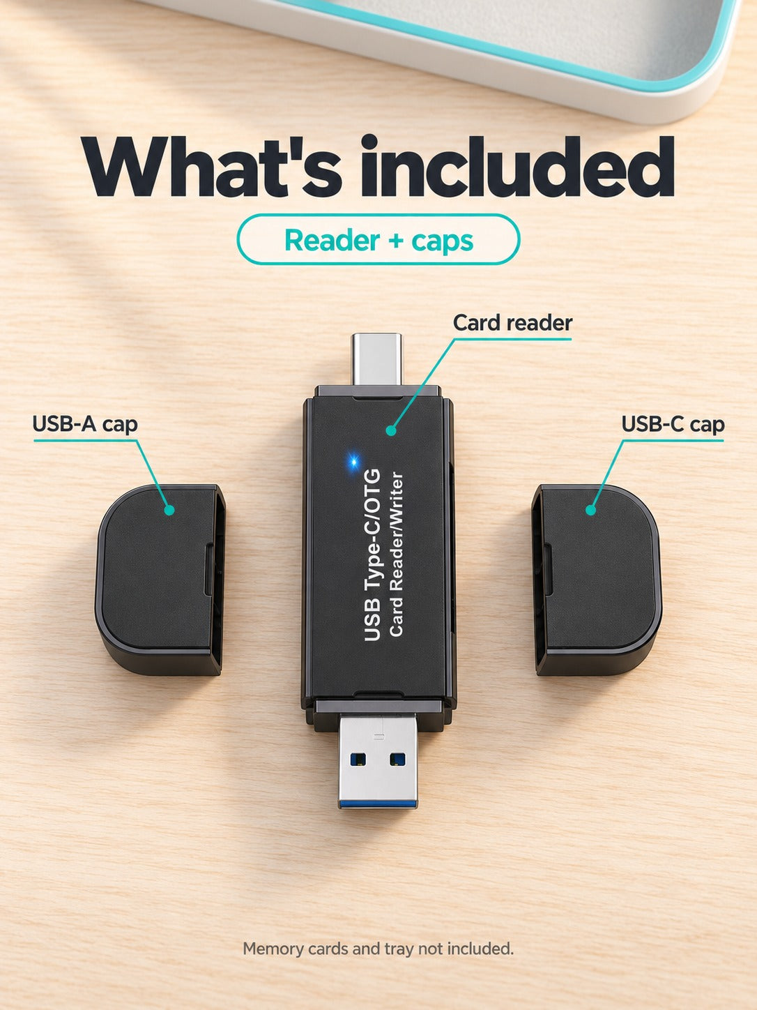 USB-C & USB 3.0 SD microSD Card Reader for Phones & Laptops