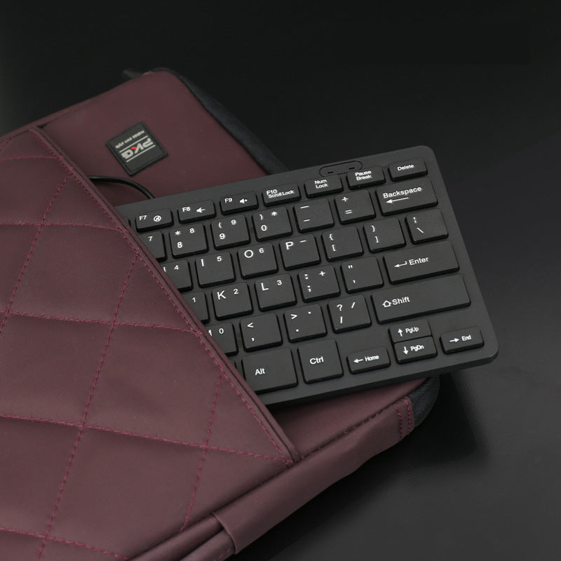 Compact Wired USB Keyboard for Small Desks and Laptops