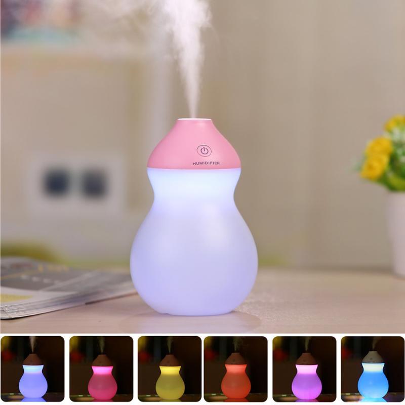 Cute USB Gourd Humidifier with Night Light for Desk
