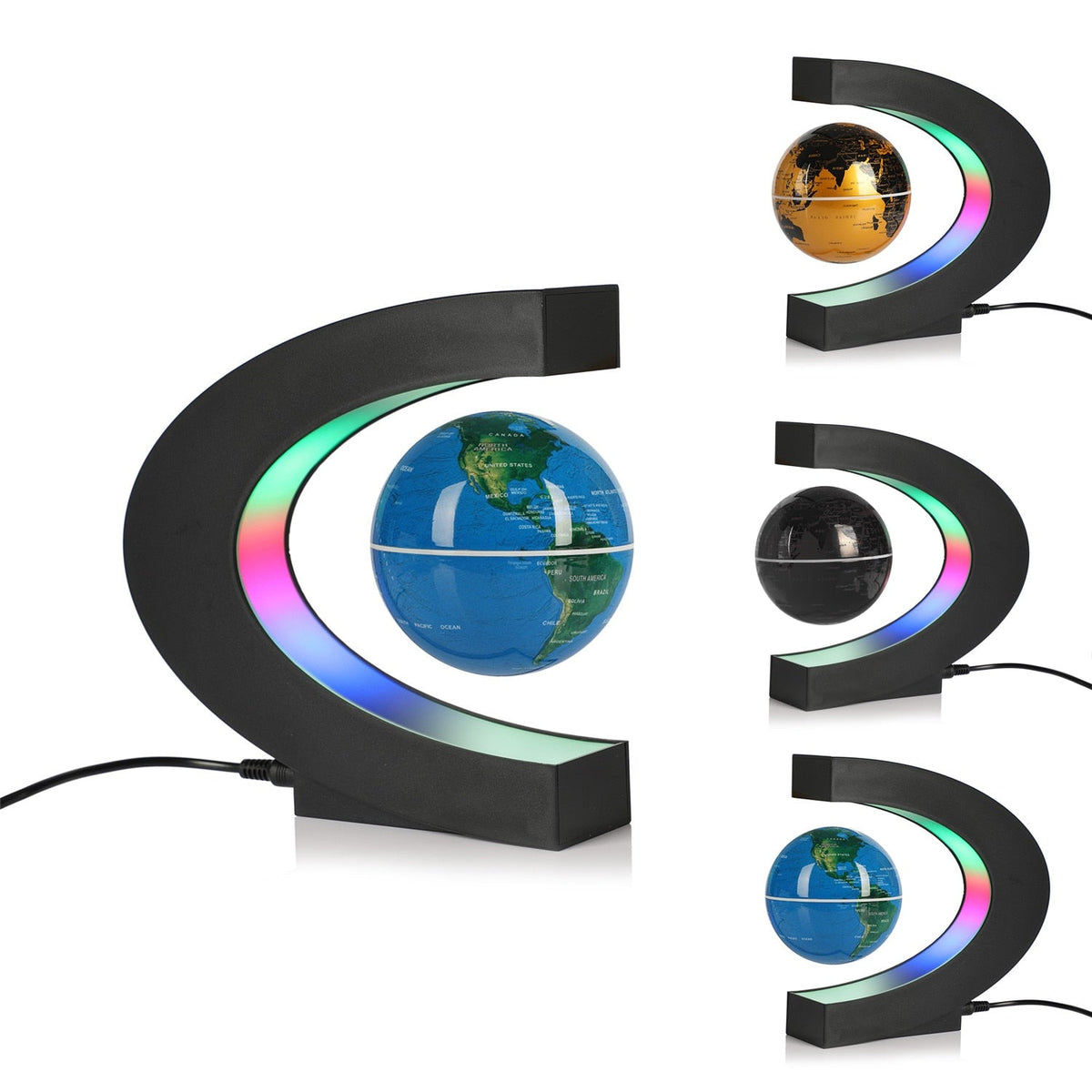 Magnetic Levitation Globe With Colorful LED Lighting