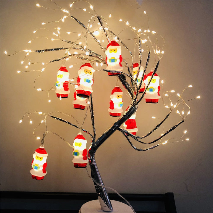 Santa Christmas String Lights for Warm Holiday Glow