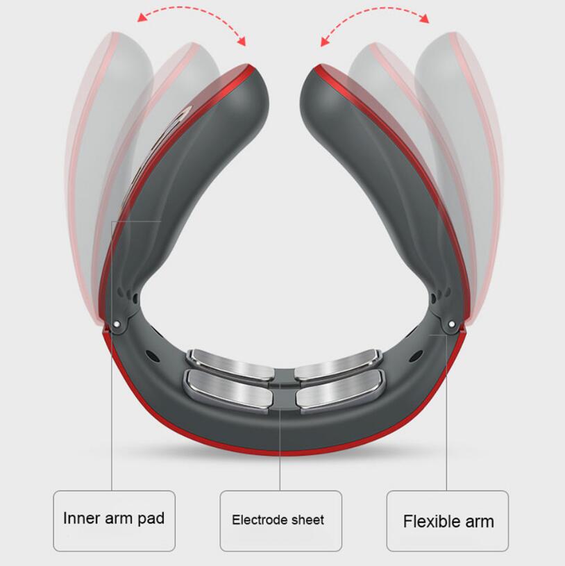 Wearable Neck Massager with Heat and 4 Massage Heads