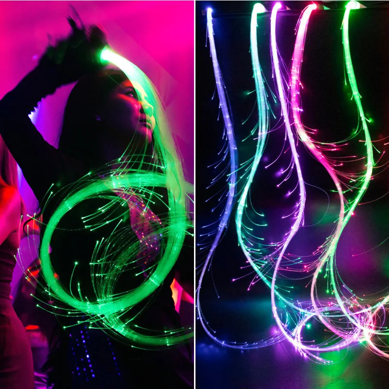LED Fiber Optic Whips for 360° Multicolor Light Trails