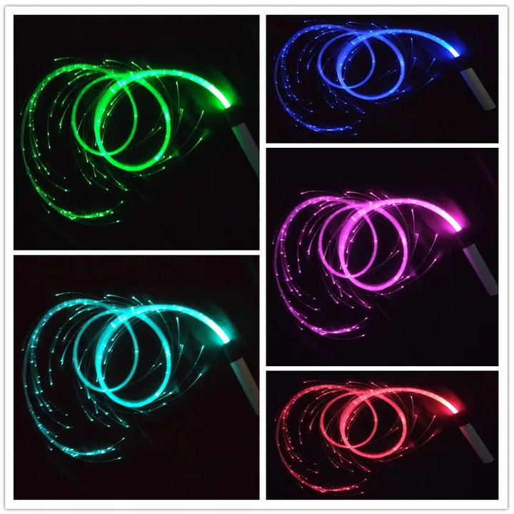 LED Fiber Optic Whips for 360° Multicolor Light Trails