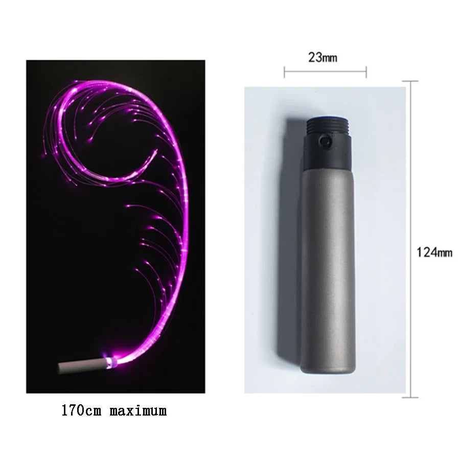 LED Fiber Optic Whips for 360° Multicolor Light Trails