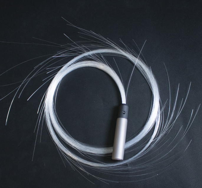 LED Fiber Optic Whips for 360° Multicolor Light Trails