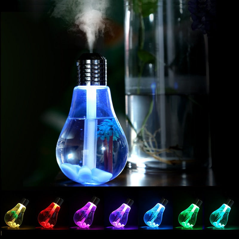 USB Light Bulb Humidifier with Color-Changing Mood Light