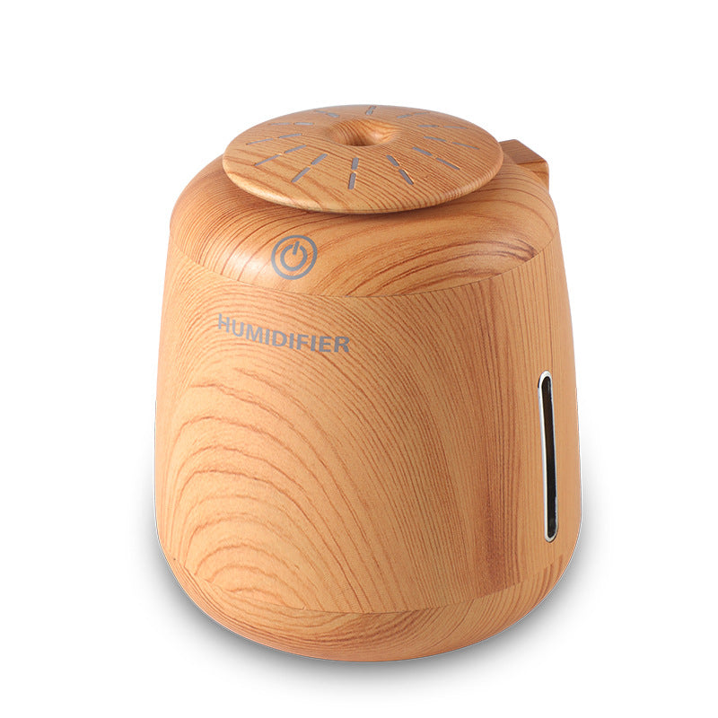 Wood Grain USB Desk Humidifier with LED Night Light