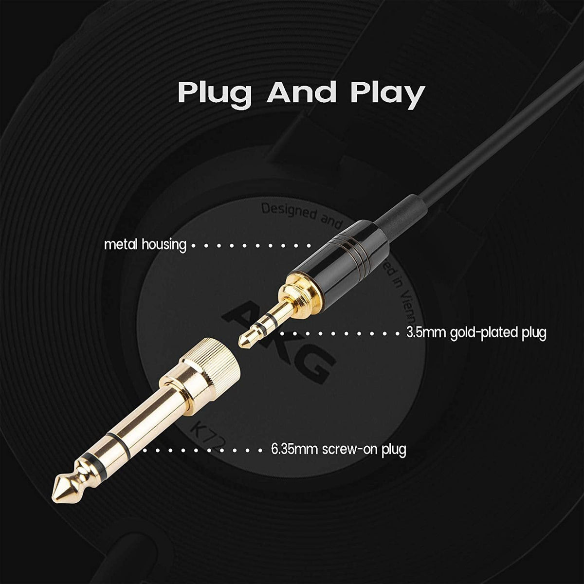 Replacement Coiled Headphone Cable for AKG K-Series