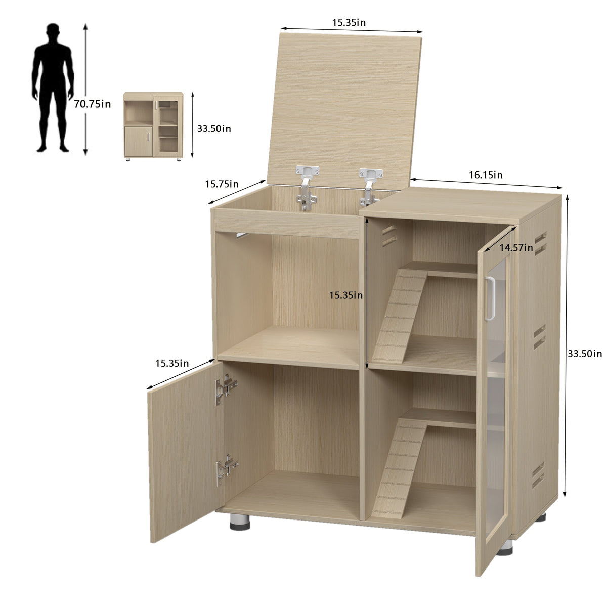 Small-Animal Cage With Four-Level Storage Cabinet