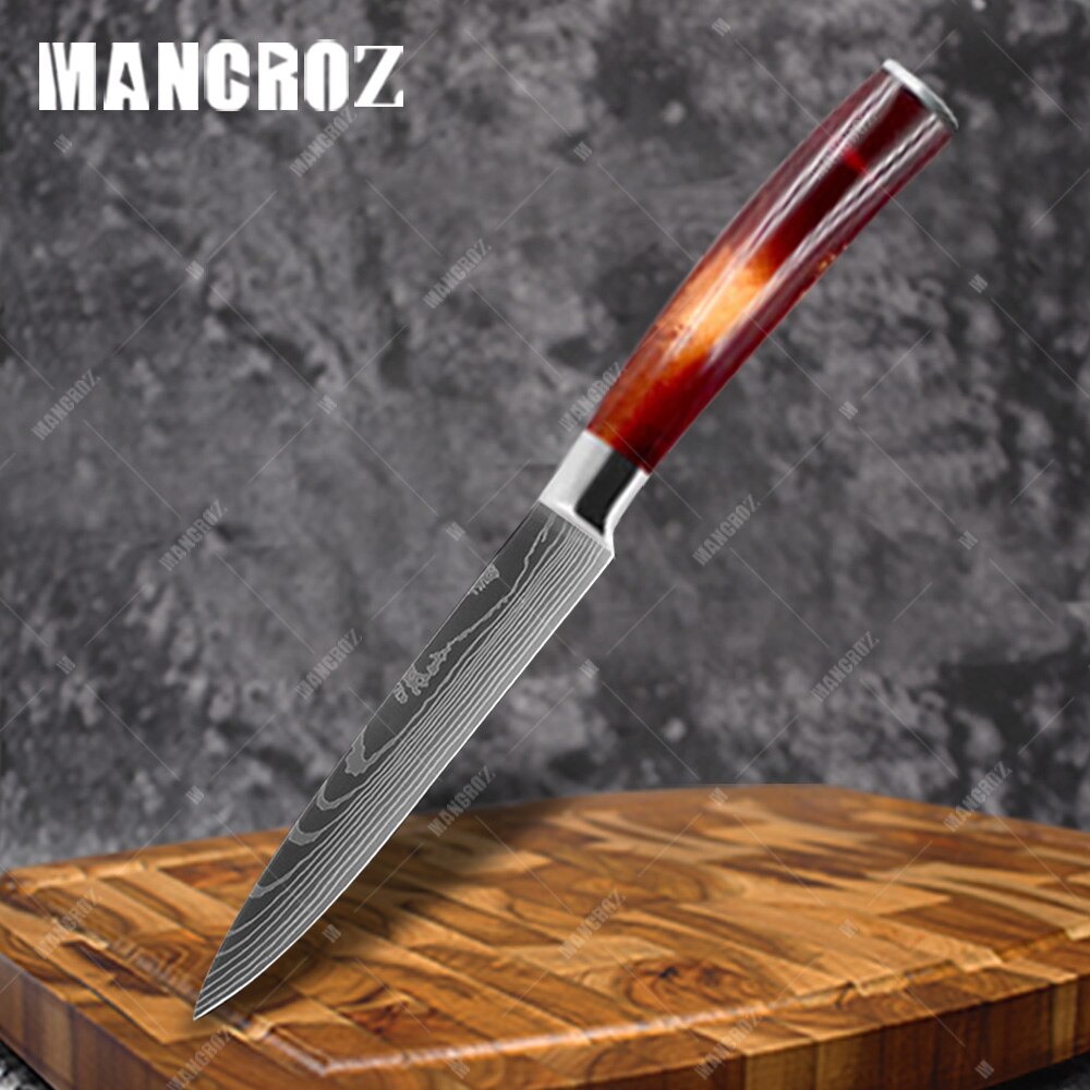 Damascus Pattern Kitchen Knife Set, 11 Piece Chef Knives