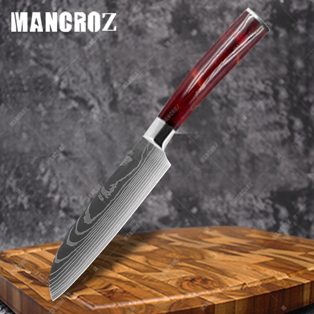Damascus Pattern Kitchen Knife Set, 11 Piece Chef Knives