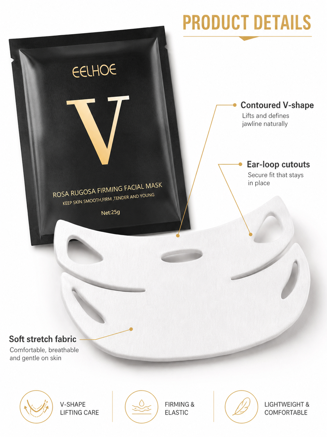 V‑Shape Lifting Facial Mask — Sculpted Jawline & Firmer Skin