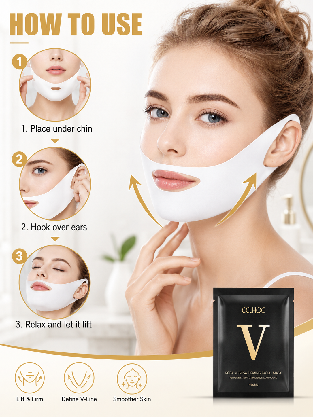 V‑Shape Lifting Facial Mask — Sculpted Jawline & Firmer Skin
