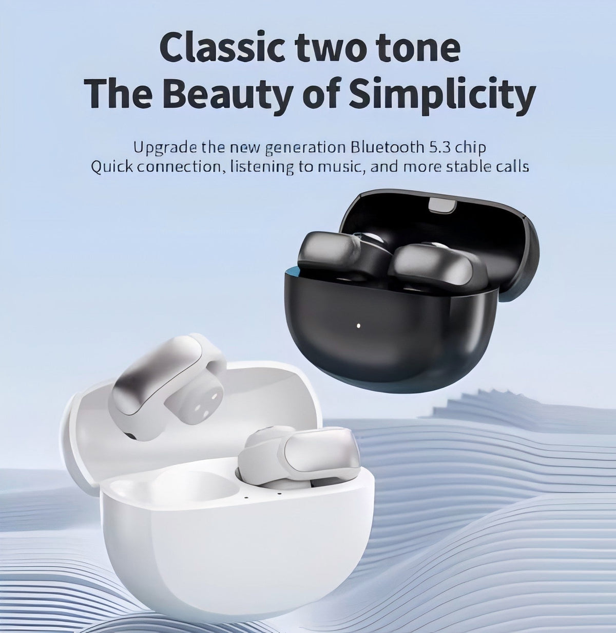 Comfortable Wireless Clip-On Earbuds, Bluetooth 5.3