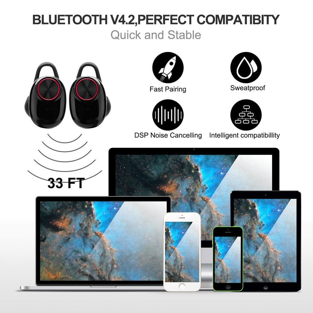 True Wireless Earbuds with Qi Charging Case, 4H Music