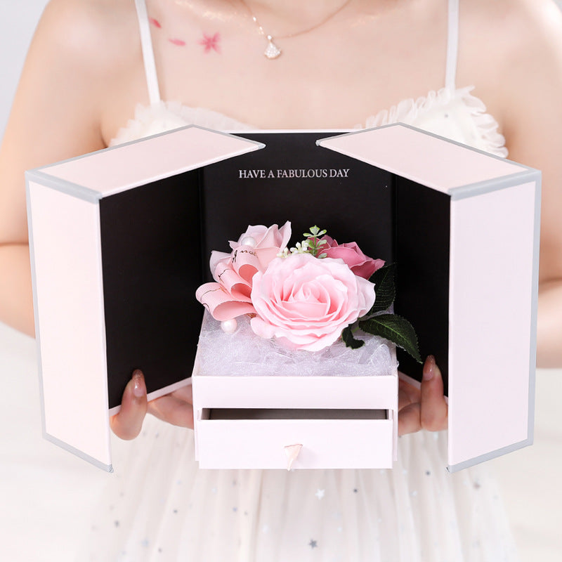 Rose Flower Jewelry Gift Box for Romantic Surprises