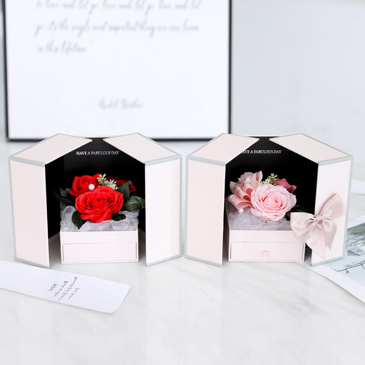 Rose Flower Jewelry Gift Box for Romantic Surprises