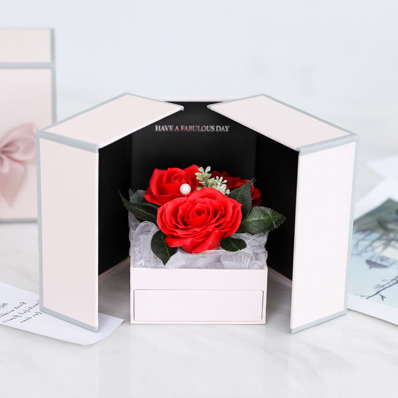 Rose Flower Jewelry Gift Box for Romantic Surprises