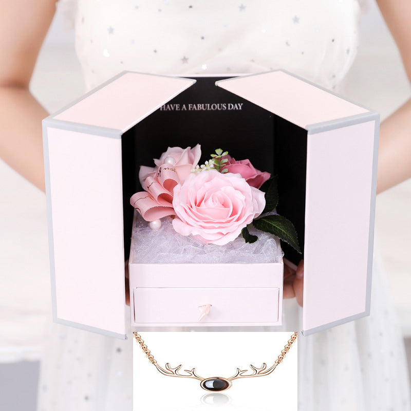 Rose Flower Jewelry Gift Box for Romantic Surprises