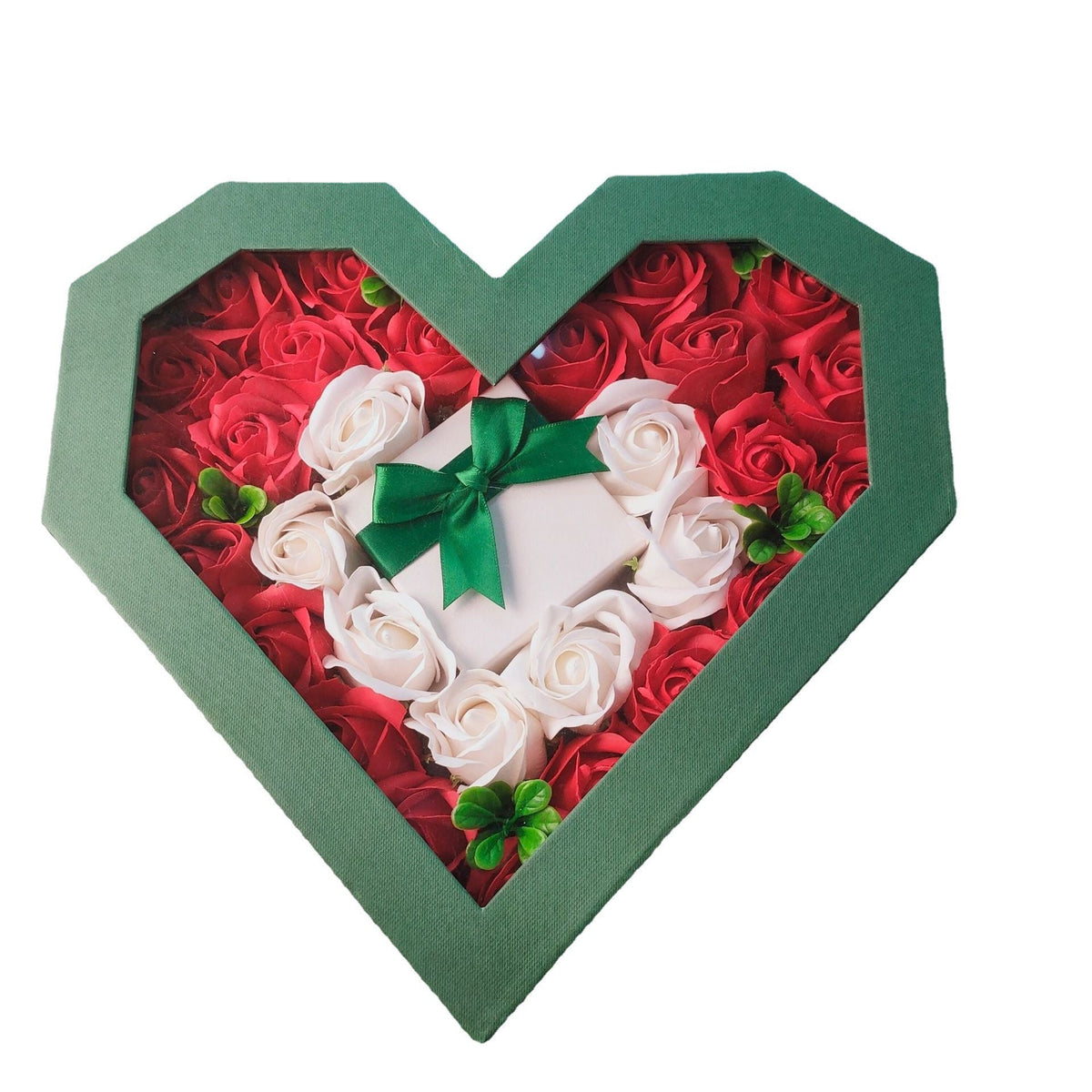 Heart-Shaped Floral Gift Box With Romantic Clear Window